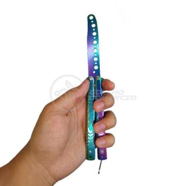 Imagem de Canivete Fade Rainbow Butterfly Treinamento Faca Borboleta - SMART BRA