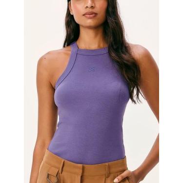 Imagem de Regata Halter Neck Hering 4AP7 Feminina Canelada Algodão T. P/XG, P, A
