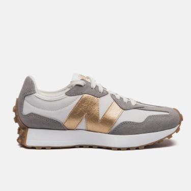Imagem de Tênis new balance 327 v1 nb feminino cinza dourado -, Cinza, 38 BR