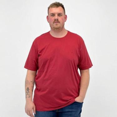 Imagem de Camiseta Ogochi Básica Manga Curta Plus Size Masculina, G1, Bordô