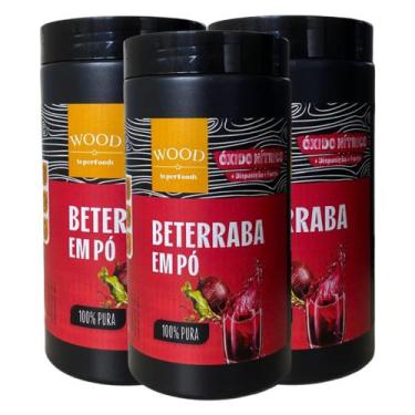 Imagem de Kit 3 Beterraba Desidratada Em Pó 100% Pura 454g Wood - Wood Superfood
