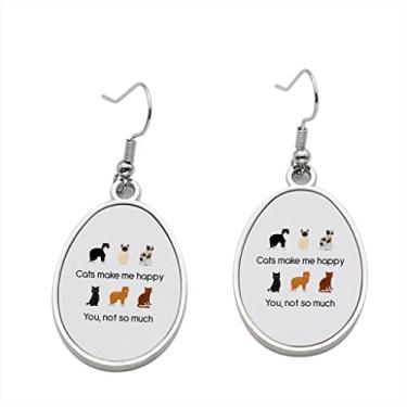 Imagem de Brincos com pingente para meninas Cats Make Me Happy You Not So much - Presente de festa de aniversário dos namorados