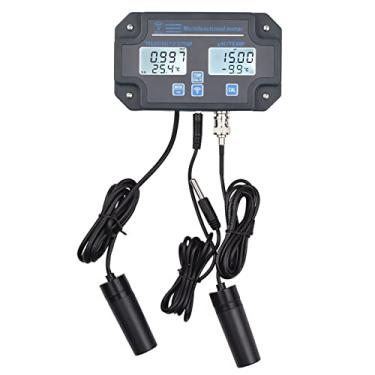 Imagem de Tingpai 6-em-1 multi-função wifi an or de qu dade de água PH/EC/TDS/SALT/SG/tempe tu APP controle alarme push display ba light tela montado na parede cinza 230V padrão europeu PH-W3988