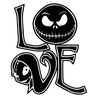 Imagem de Adesivo decalque de vinil "O Estranho Mundo de Jack Love Sally and Jack" | Carros Caminhões Vans Paredes Laptop| Preto | 14 x 11,4 cm | MAZ-353