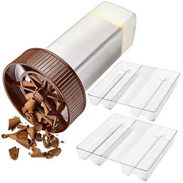 Imagem de O'Creme - Barbeador de chocolate – Ralador rotativo e dispositivo fatiador manual para fazer aparas de chocolate de qualidade gourmet profissionais – Utensílios de cozinha premium para uso pessoal e comercial