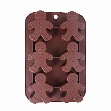 Imagem de Gingerbread Man molde de silicone – Molde de pão de gengibre para festa de Natal MoldFun para chocolates, sabonetes, bolos, cubos de gelo, shots de gelatina, muffins, biscoitos