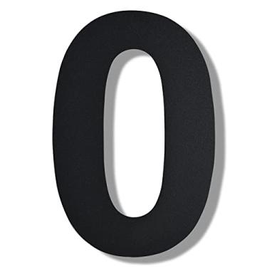 Imagem de BetLight Número de casa grande moderno - Número de endereço residencial flutuante de aço inoxidável de 30,5 cm de altura para exterior/preto/número 0