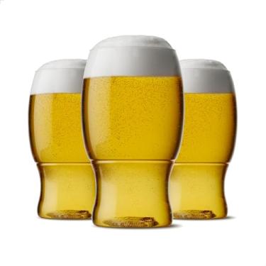 Imagem de TOSSWARE Conjunto de 12 copos de cerveja de plástico transparente, recicláveis, inquebráveis e transparentes
