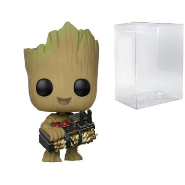 Imagem de POP Marvel: Guardiões da Galáxia: Groot infantil com bomba #263 Funko Boneco de vinil (incluído com caixa protetora compatível), multicolorido, 9,5 cm