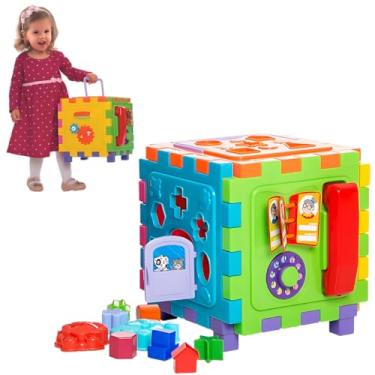 Imagem de Cubo Didático Formas Encaixar Montar Brinquedo Educativo Beb Cor Colorido