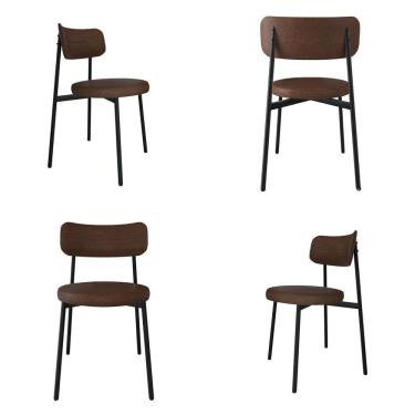 Imagem de Cadeira Kyta Fixa com 4 Pés 50 X 44,7 X 83,8 Cm com 4 Unidades Whisky/Preto