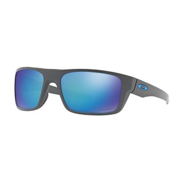 Imagem de Oakley Óculos de sol Drop Point cinza escuro fosco com lente polarizada Prizm Sapphire + adesivo, Cinza escuro fosco, One Size