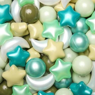 Imagem de Realhaha Formas de bolas para crianças, 100 peças de bolas de plástico para piscina de bola, escorregador, cercadinho, festa de aniversário, decoração de Natal, ótimo presente para meninos e meninas,