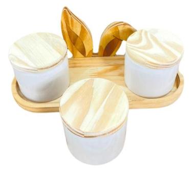 Imagem de Kit Páscoa 4 pçs - Bandeja Personalizada e Potes p/ Bombons - Genérico