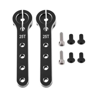 Imagem de OTOTEC 2 peças 25T RC Extensão Servo Braço Comprimento Total 56 mm Compatível com Aviões Balsa 30-100CC Compatível com Futaba, Preto