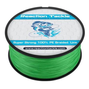 Imagem de Reaction Tackle Linha de pesca trançada Hi Vis verde 4,5 kg 150yd