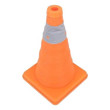 Imagem de Cones Dobráveis ​​de Segurança de Trânsito Dobráveis ​​Akozon Com Base Reforçada e Faixa Reflexiva, Cones de Trânsito Dobráveis ​​ajustáveis ​​para Garagem, Loja, Quintal,