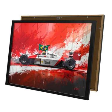 Imagem de Quadro Mclaren MP4 Pintura Piloto Ayrton Moldura e Vidro - Complet Cas