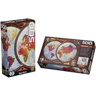 Imagem de Quebra-Cabeça - 500 Peças - Mapa Mundi - Grow - 4920
