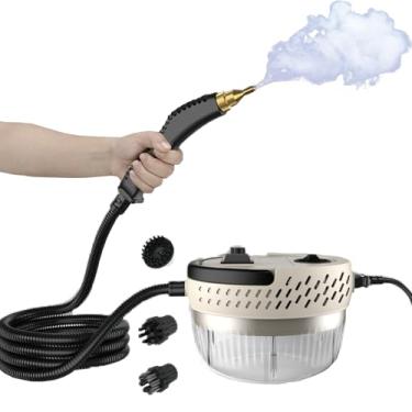 Imagem de Máquina de limpeza a vapor, limpador a vapor portátil com capacidade de 1400 ml e 8 acessórios, ajuste de 6 velocidades, função inteligente anti-queimadura a seco