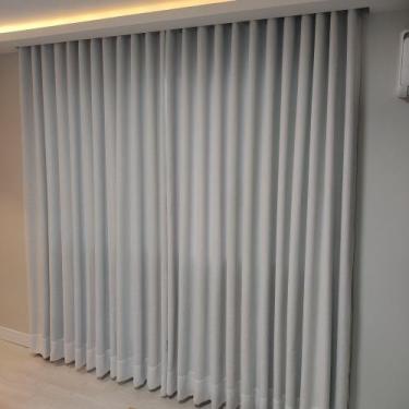 Imagem de Cortina Alto Padrão Linho Forro Blackout 80% P/ Trilho Suiço 4,00x2,60