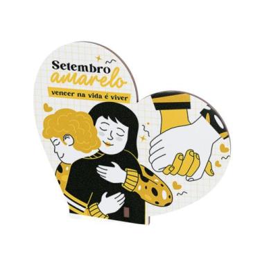 Imagem de Kit 10 Coração MDF Lembrancinha Setembro Amarelo Conscientização - Abs