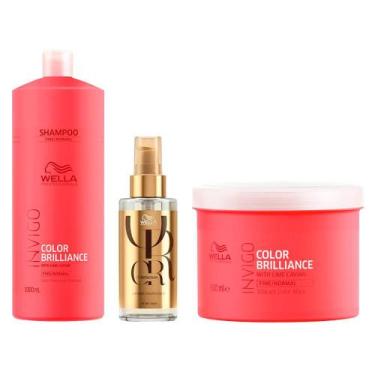 Imagem de Kit Wella Pro Inv Brilliance Sh 1l e Masc 500 e Oi L 100 - Wella Profe