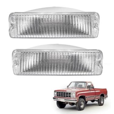 Imagem de HECASA Par de luz de seta compatível com Dodge D150 D250 D350 W150 W150 W250 W350 1993 Ramcharger substituição para CH2520106 CH2521106 Lente transparente do lado do motorista e do passageiro