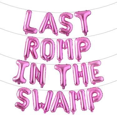 Imagem de Balões de letras - Last ROMP IN THE SWAMP 40,6 cm letras do alfabeto folha balão Mylar faixa de despedida de solteira (ÚLTIMA ROMP NO PÂNGUE Rosa Vermelho)
