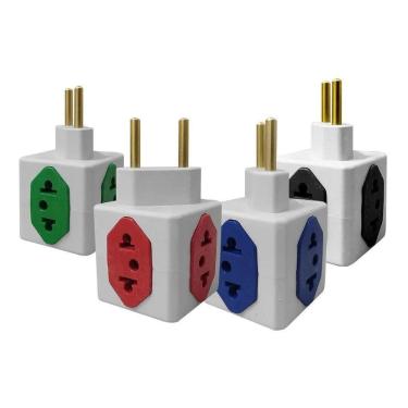 Imagem de Adaptador Benjamin Cubo 3D 3 Entradas Universal  4 unidades 