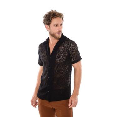 Imagem de Camisa Masculina Renda Moda Verão Tendência Estação - Execução Jeans, 
