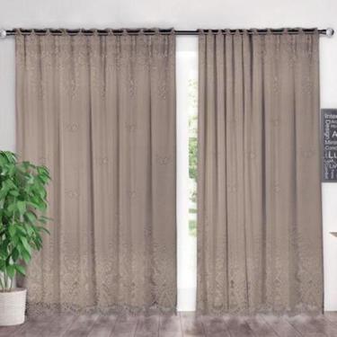 Imagem de Cortina Renda Com Forro Sala Quarto 3,00 Larg X 1,80 Alt - Interlar