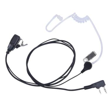 Imagem de SVXSODA Fone de ouvido Air Acoustic Tube com microfone – Compatível com UV5R, BF-888S, UV-5G Plus, GM-15 Pro, K5PLUS BF-F8HP Pro 5RM UV-5G Plus GM21 UV-17R - Fone de ouvido removível de 2 pinos para