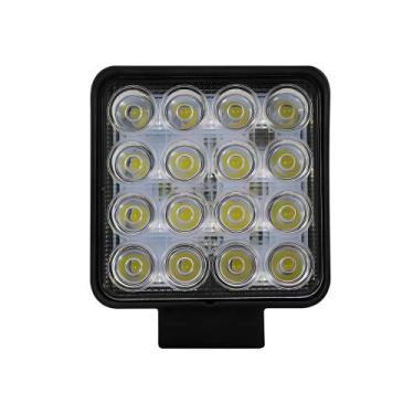 Imagem de Farol de Milha 16 Leds Quadrado 48w Universal 6000K 12v 24v - TIGER AU