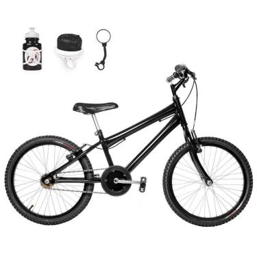 Imagem de Bicicleta Infantil Masculina Aro 20+Kit Passeio Preta