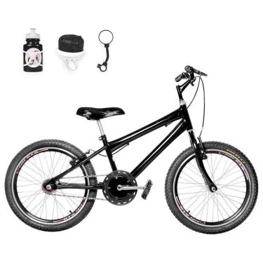 Imagem de Bicicleta Infantil Masculina Aro 20 Aero + Kit Passeio Preta