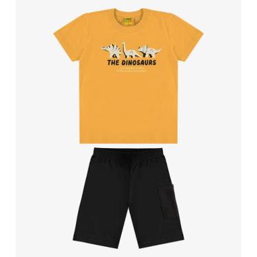 Imagem de Conjunto Infantil Camiseta com Bermuda Rovi Kids Amarelo - Rovitex Kid