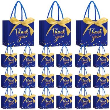 Imagem de Jetec 45 mini sacos de presente de papel a granel 14 x 12 x 6 cm pequena bolsa de agradecimento com fita de laço para Halloween, Dia de Ação de Graças, casamento, chá de noiva, festa de aniversário