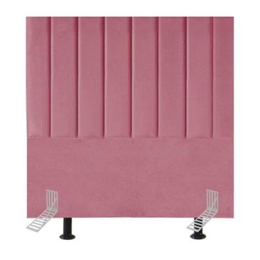 Imagem de Cabeceira Estofada Cama Casal 140 Cm Lívia Suede E Frame Rosa