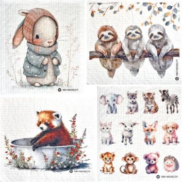 Imagem de YAY NOVELTY Panos de prato suecos – Pacote com 12 | Feito na Alemanha | Panos de esponja de celulose ultra absorventes e reutilizáveis para cozinha | Lenços de limpeza sem odor, ecológicos | Tinta à