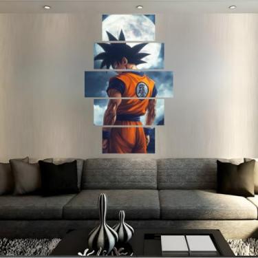 Imagem de Quadro decorativo Mosaico Dragon Ball - 5 peças - Goku, Vegeta, Freeza, Bills, Majin Boo - 17 (09)