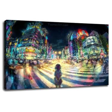 Imagem de Anime Girls Impressão em Tela Pintura Arte Trabalho Poster Arte de Parede Para Casa 1 Peça Decorações Com Emoldurado 30,5 cm x 20,3 cm