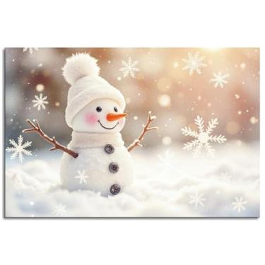 Imagem de Arte de parede de Natal impressão em tela de inverno pôster de humor para casa conjunto de 1 decorações não ramificadas 30,5 x 20,3 cm