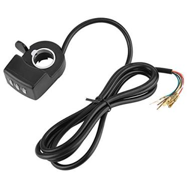 Imagem de Luqeeg Conjunto de Acelerador de Polegar Giratório para Controle de Velocidade de Bicicleta Elétrica 48V para Bateria de Lítio E Bike, PVC Preto Durável + Acelerador de 6 Fios ABS para Guiador, Com