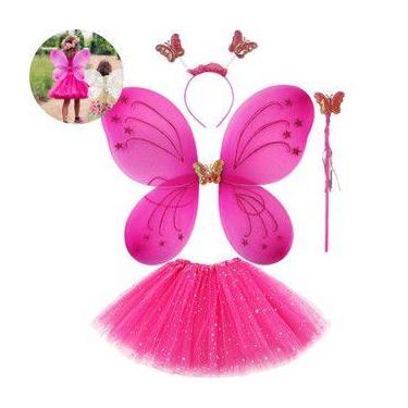 Imagem de Fantasia Borboleta Asa Fada Infantil Festa Carnaval Saia Tule - Sem ma