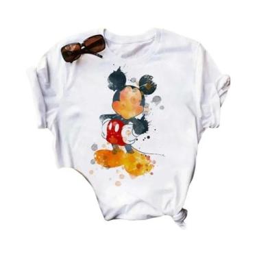 Imagem de Camiseta Feminina Engraçada Com Estampa Do Mickey Mouse, Camiseta De A