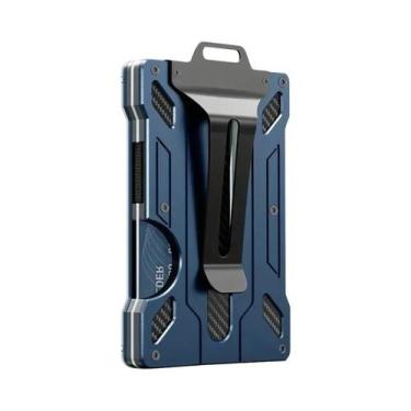 Imagem de Carteira Minimalista Masculina Em Alumínio Com Bloqueio RFID, Clipe Em