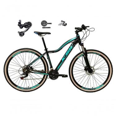 Imagem de Bicicleta Aro 29 Ksw Mwza Feminina Câmbio Shimano Deore-altus 27v Freio Hidráulico Garfo C-trava preto-Azul Tam: 17