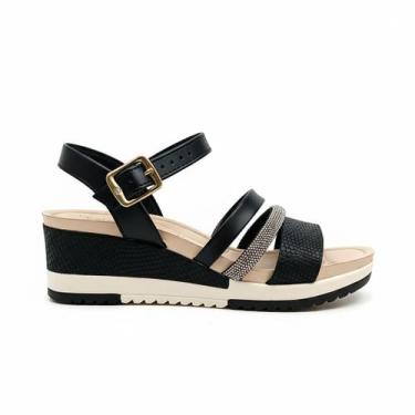 Imagem de Sandália Modare Feminina Ortopédica Ultraleve -, 37, Preto cristal