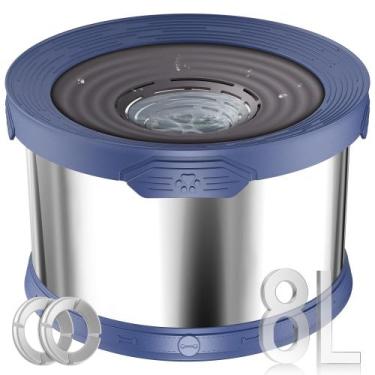 Imagem de Taça de água para cães UPSKY 8L em aço inoxidável sem derramamento azu